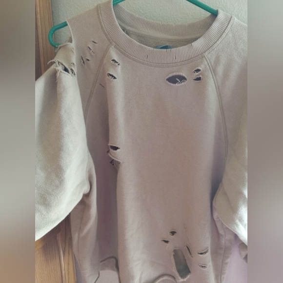 Aerie distressed cropped sweatshirt size xs - Picture 3 of 6